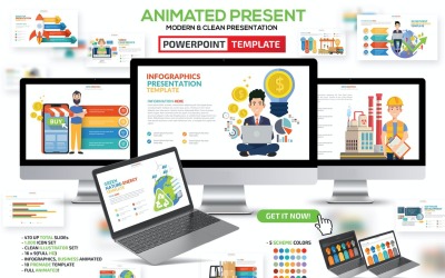 470 animierte Infografiken PowerPoint-Präsentationsvorlage