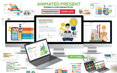 470 Анимированная инфографика Шаблон презентации PowerPoint