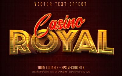 Casino Royal - redigerbar texteffekt, metallisk guldtextstil, grafikillustration
