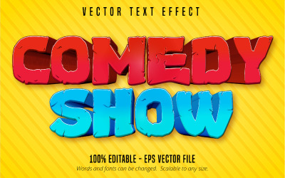 Comedy Show - redigerbar texteffekt, tecknad textstil, grafikillustration
