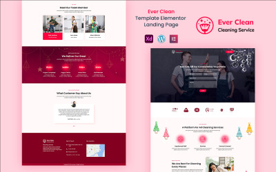 Ever Clean — gotowe do użycia usługi sprzątania Elementor Landing Page szablon