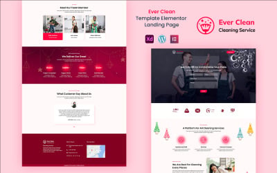 Ever Clean - Städtjänster redo att använda Elementor målsidamall