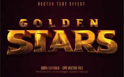 Golden Stars - Editable Text Effect, Metallic Gold Text Style, Graphics Illustration