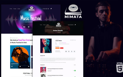 Mimata Music Festival HTML5 webbplatsmall