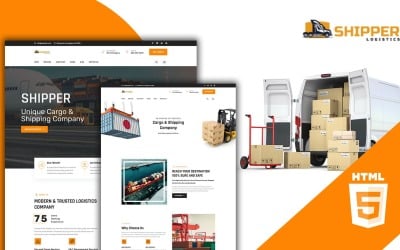 Modello di sito Web HTML5 per spedizioni e logistica del mittente