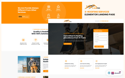 X-Roofing - Modèle d'une page Elementor prêt à l'emploi