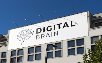 Design del logo del cervello digitale