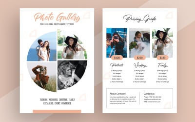 Flyer met prijsgids voor fotografie