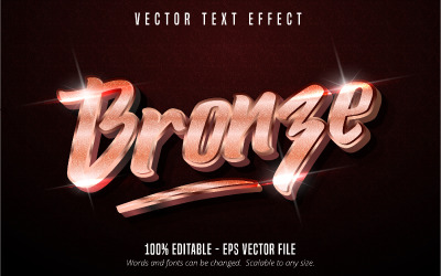 Bronze - Bearbeitbarer Texteffekt, glänzende Bronze und strukturierter Textstil, grafische Illustration