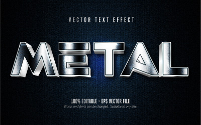 Metall - bearbeitbarer Texteffekt, metallischer silberner Textstil, grafische Illustration