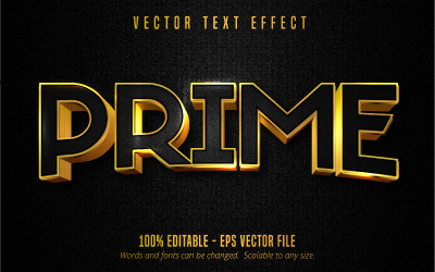 Prime: effetto testo modificabile, stile testo oro metallizzato, illustrazione grafica