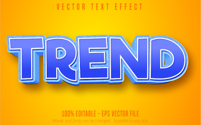Trend - Editierbarer Texteffekt, Cartoon und blauer Textstil, grafische Illustration