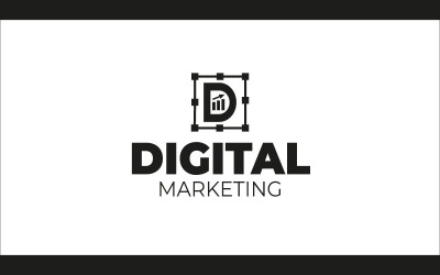 Creatief digitaal marktlogo-ontwerp