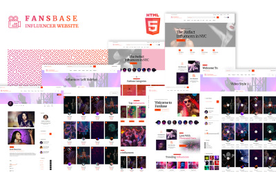 Fansbase Influencer Social Hub HTML5 webhelysablon