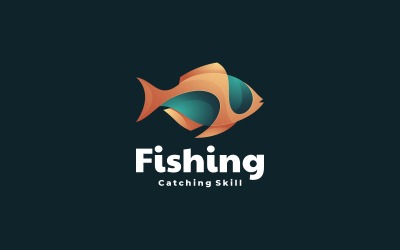 Fischen Farbverlauf Buntes Logo