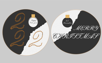 Happy New Year 2022 Golden Glitter font Numbers
