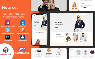 Heluxe - Tema de design de loja de moda WooCommerce