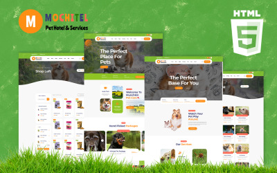 Plantilla HTML5 para tienda y servicios de cuidado de mascotas de Motchitel
