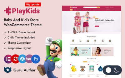 Playkids — адаптивная тема Elementor WooCommerce для магазина товаров для малышей и детей