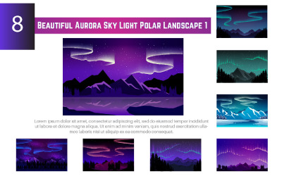 8 Vackert Aurora Sky Light Polar Landscape 1