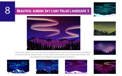 8 Vackert Aurora Sky Light Polar Landscape 3