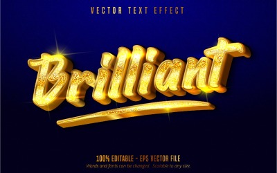 Brilliant - redigerbar texteffekt, glänsande guld-textstil, grafikillustration