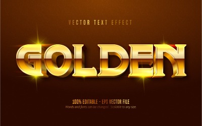 Golden - redigerbar texteffekt, glänsande gyllene textstil, grafikillustration