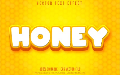 Honung - redigerbar texteffekt, tecknad textstil, grafikillustration