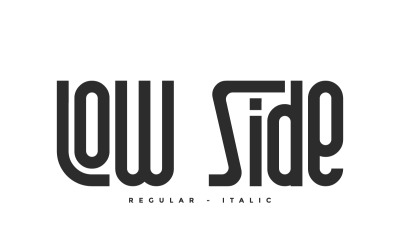 Låg Unik Side Sans Serif-teckensnitt
