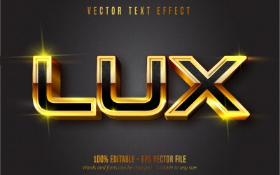 Lux - redigerbar texteffekt, glänsande gyllene textstil, grafikillustration