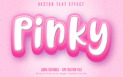 Pinky - upravitelný textový efekt, kreslený a růžový styl textu, grafické ilustrace