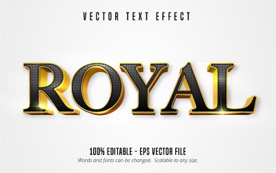 Royal - redigerbar texteffekt, glänsande gyllene textstil, grafikillustration
