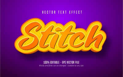 Stitch - bewerkbaar teksteffect, komische en cartoon-tekststijl, grafische illustratie