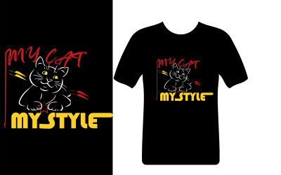 Cat T-shirt Template design