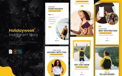 Limpe a semana de férias | Modelo de história do Instagram