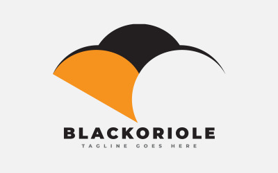Logo de magasin de mode orange noir