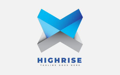 3D High Rise Architectuur X Brief Logo