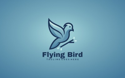 Flying Bird Gradient Mascot Logotyp