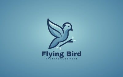 Logo de mascotte dégradé oiseau volant