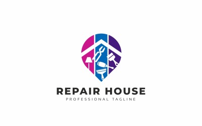 Repair House Point Logo Template