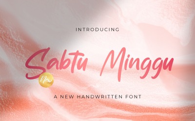 Sabtu Minggu — odręczna czcionka
