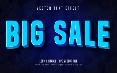 Big Sale - Editable Text Effect, Blue Color Comic And Cartoon Text Style, Graphics Illustration