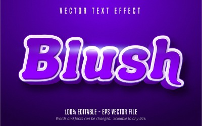 Blush - redigerbar texteffekt, komisk och tecknad textstil, grafikillustration