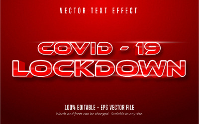 Covid 19 Lockdown - Editable Text Effect, Comic And Cartoon Text Style, Graphics Illustration