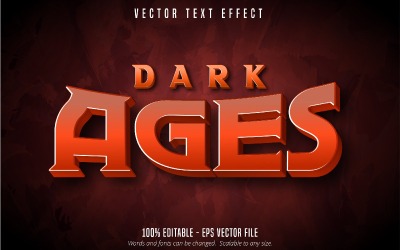 Dark Ages - redigerbar texteffekt, tecknad film och speltextstil, grafikillustration