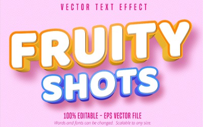 Fruktig skott - redigerbar texteffekt, komisk och tecknad textstil, grafikillustration