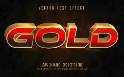 Guld - redigerbar texteffekt, glänsande metallisk gyllene textstil, grafikillustration