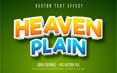 Heaven Plain - Editable Text Effect, Comic And Cartoon Text Style, Graphics Illustration