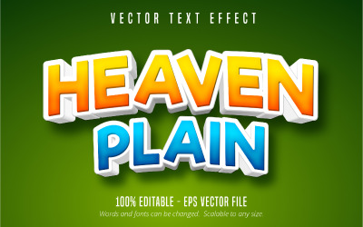 Heaven Plain - upravitelný textový efekt, styl komického a kresleného textu, grafické ilustrace