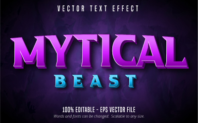 Mytical Beast - redigerbar texteffekt, komisk och tecknad textstil, grafikillustration